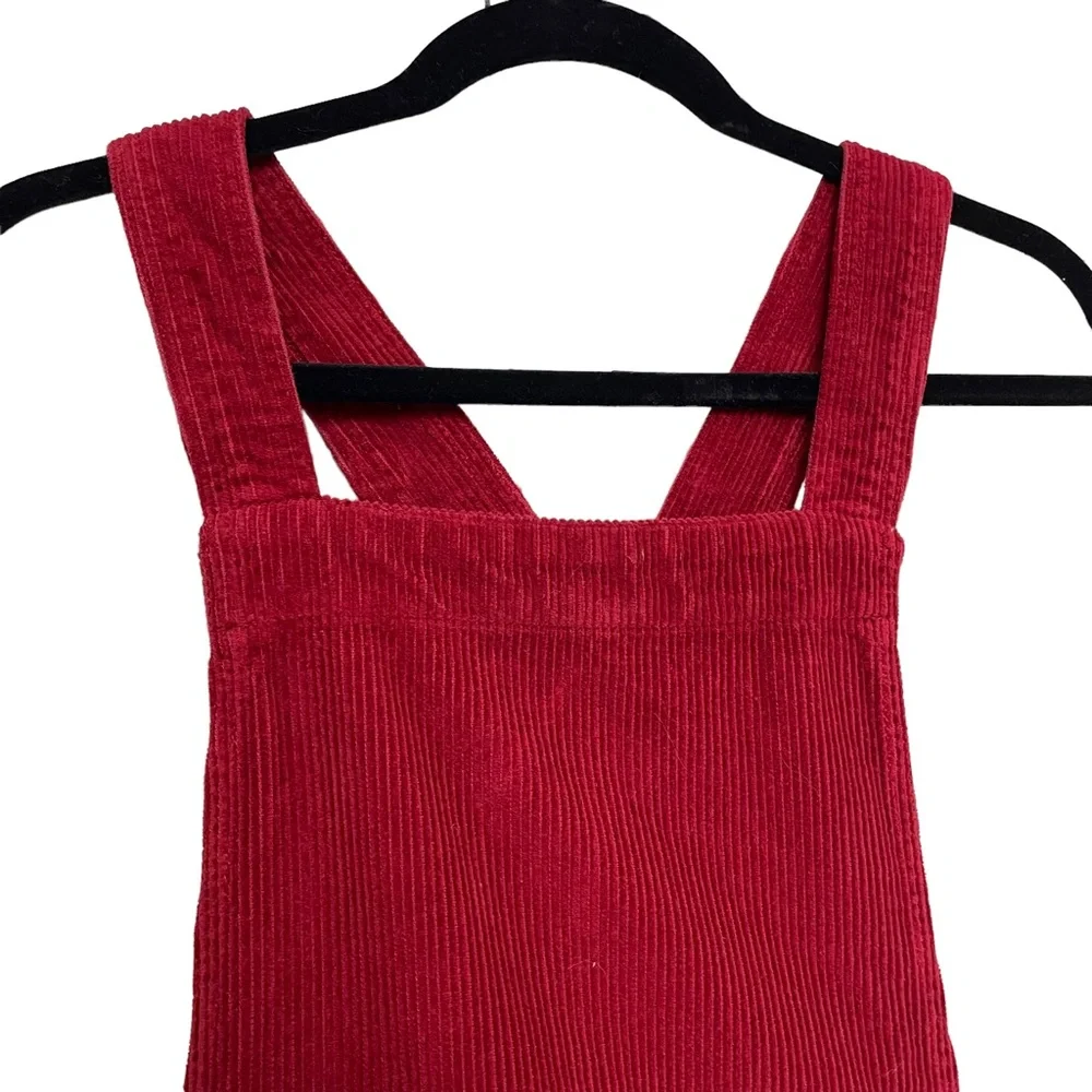 BDG By Urban Outfitters Candid Burgundy Corduroy Pinafore Dress Size S - Picture 3 of 11